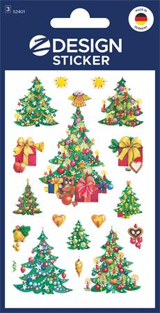 Matrica, papír,  3 ív, 76x120 mm, AVERY ZWECKFORM, "Z-Design No.52401", karácsonyfa